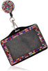 Purely Handmade Fashion Cute Rhinestone Badge Holder + Jeweled Horizontal Business Name ID Card Holder + Bling Crystal