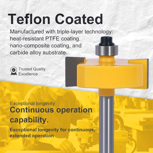 1/4 Inch Set, 3 6 Set, Shank Rabbet Router Bit Pieces Carbide Tipped Rabbeting Router Bit with Bearings Interchangeable