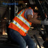 Reflective Safety Vest, Orange Mesh, High Visibility with Pockets and Zipper, Padded Neck, ANSI Class 2, Orange with