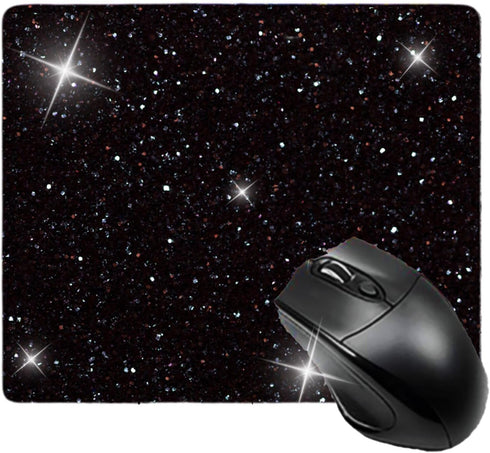 MXCVER Black Mousepad Diamond Black Glitter Sparkle Mouse pad Bling Desk Accessories Gaming