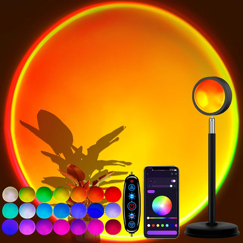 Molemyn Sunset 21 Sunset 180 Lamp Projector with APP Control - Color Changing LED Light, Adjustable for Photography