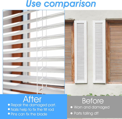 XLIUAX 125 Pcs Shutter Repair Kit, Plantation Shutters Fixing Windows Louver Kits Plantation Shutters for Windows
