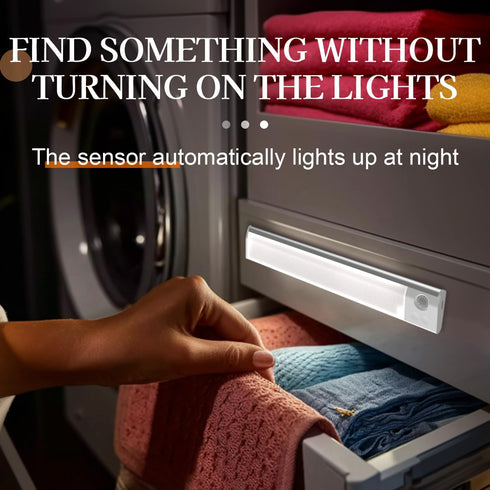 (1-Pack), 11.8" 7-Color Closet, Rechargeable LED Night Light Motion Sensor Under Cabinet Light with Ambient & Cool