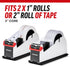 Heavy Duty 2-Inch Desktop Tape Dispenser, Dual Roll with Non-Slip Base