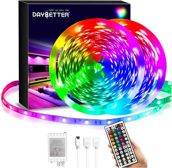 DAYBETTER Led Strip Lights 40ft, RGB Color Changing Led Strips with 44