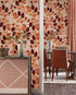 Y273A Vintage Leaf Peel and Stick Wallpaper, 17.7in x 9.8ft, Brown/Yellow Leaves