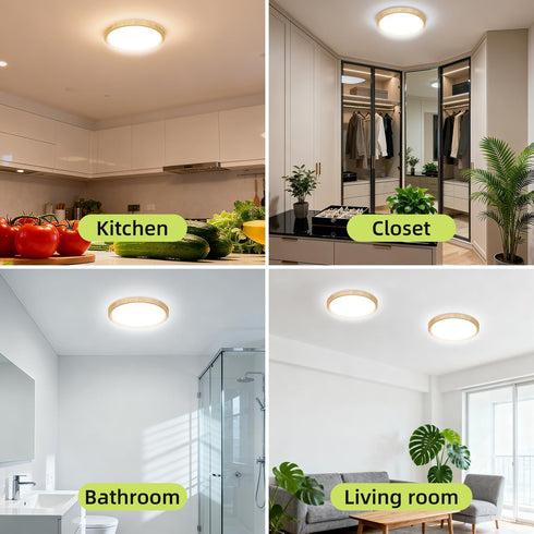 1PACK 5CCT 7Inch 15W 100W Closet hepside Flush Mount LED Ceiling Light Fixture & Equivalent Light Fixture,Small Round