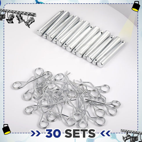 Tandefio 30 Sets Heavy Duty Cotter Pins Assortment Kit with R Clip for Hitch Lock Systems and Truss Accessories