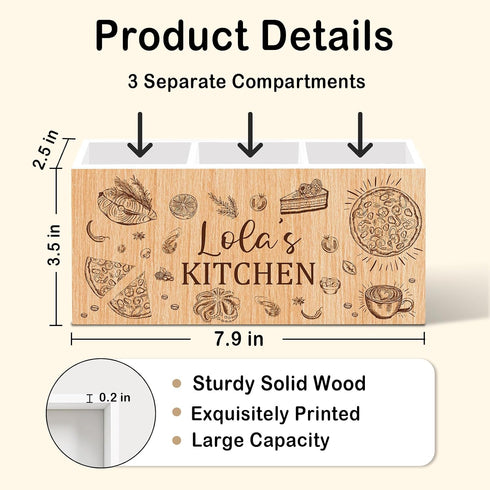 nvucamd Counter Countertop Counter Lola Gifts Kitchen Utensil Holder Decor, Lola's Kitchen Organizer Accessories