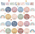 Christian Bulletin Board Decorations - Inspirational Sets with Motivational Cutouts Boho Rainbow Religious Wall Decor