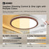 AOMEI 36W 3000-6000K (1, 12 inch) Black Walnut Style Flush Mount Ceiling Light Full Spectrum Eye-Care LED, Sealed ABS