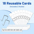 Daily Schedule Pocket Chart, 13+1 Pocket Visual Schedule Chart, 18 Double-Sided Blank Reusable Dry-Eraser Cards