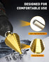 COMOWARE Step Drill Bit for Metal, Titanium Coated, Double Cutting Blades, 10 Sizes from 1/4” to 1-3/8"