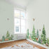 decalmile Large Watercolor Pine Tree Animals Wall Stickers Woodland Forest Tree Fox Deer Bear Wall Decals Baby Nursery