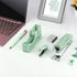 Green Desk Accessory Kit - Acrylic Stapler Set for Women and Students - Includes Tape Dispenser and 1000 Staples