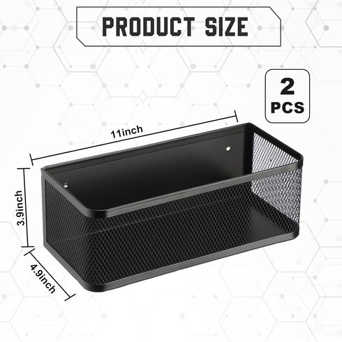 Blulu 2 Pcs Magnetic Pegboard Baskets, Metal Pegboard Wall Organizer Shelves for Kitchen Office Craft Storage