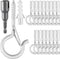 FSAH 50 Pcs Screw-in Hooks for Outdoor String Lights, Q Hangers Hooks for