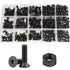 Flat Hex Socket Head Cap Screws, Metric Thread, 500pcs Alloy Steel Fastener Hardware Assortment