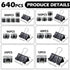 Yexiya 640 Pcs Assorted Sizes Binder Clips, Black Metal Paper Clamps for School and Office Supplies