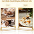KILY-WILY 5X7 (Pack 6) Clear Acrylic Sign Holder Gold Picture Frames, Double Sided Menu Display Stand for Weddings