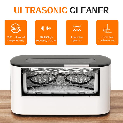 600ml KECOOLKE Ultrasonic Jewelry Cleaning Machine, Sonic Cleaner with Digital Timer for Eyeglasses, Rings
