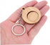 4pcs TEHAUX Bamboo Keychain Shopping Trolley Tokens Lightweight Wooden Keyring for Shopping Cart Use