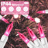 Pink Christmas Lights 25FT 100 Incandescent Bulbs with White Wire for Valentine's Day, Wedding, Party, Indoor & Outdoor