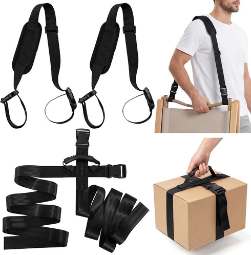 3 Pack Adjustable Beach Chair Carry Strap Set, Shoulder Straps for Folding
