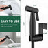 Matte Black Handheld Bidet Sprayer for Toilet, Solid Brass T-Valve & Stainless Steel Hose, Adjustable Pressure Cloth