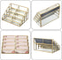 Hipiwe 8 Mirrored Glass Business Card Holder Gold Business Card Display Stand for Desk Multiple Clear Business Card