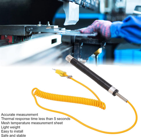 K Type Thermocouple Probe NR 81531B Handheld Straight Shank for Temperature Measurement and Control