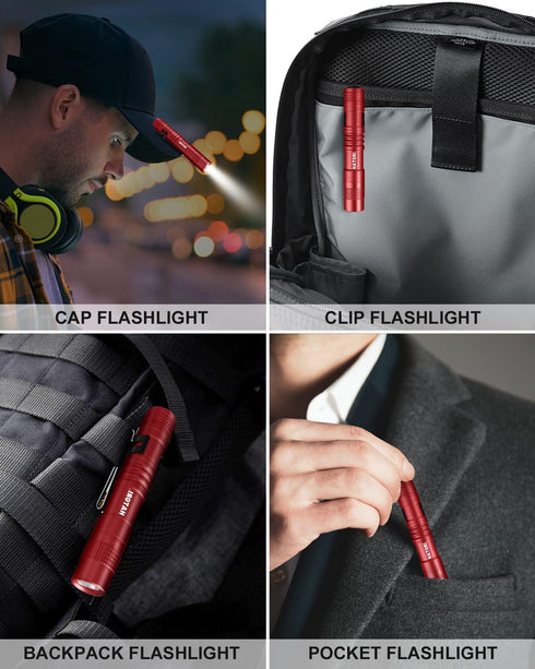 (1 Pack) HATORI Flashlights Bright LED Flashlight Super Mini Flashlight with High Lumens Flash Light Pen Light Small
