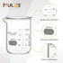 ULAB 10pcs Heavy Duty Glass Beakers, 250ml (8.45oz), Borosilicate 3.3 Glass with Double Scale, Superior Durability