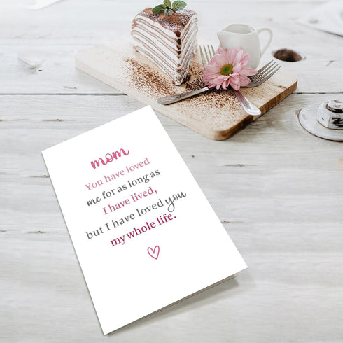 Supoeguk Heartfelt Mother's Day Card for Mom, Sweet Mom Birthday Card from Daughter Son, I Have Loved You My Whole Life