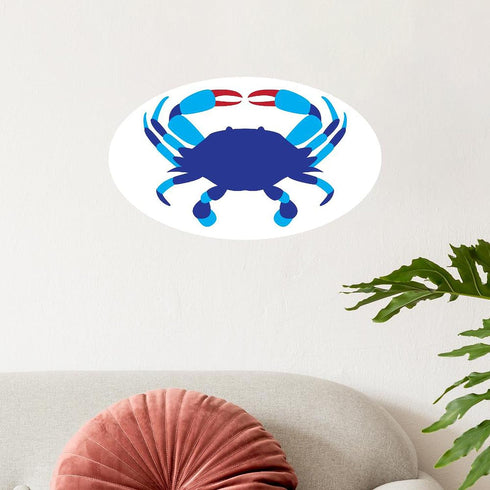 20"x12" CafePress Crab Wall Decal Oval Wall Decal, Vinyl Peel, Reusable Cling