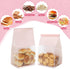 50 6.3'' 5.1'' 10.2'' Packaging(Pink) Funcoo pcs Bakery Bags with Window, x x Bakery Cookie Bags with Tin Tie Tab Lock