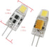 No Flicker G4 LED Bulb 2PCS, 1.2W 2700K Warm White, AC/DC 12V Bi-Pin Base, Dustproof Capsule, Replace 12V 10W Halogen