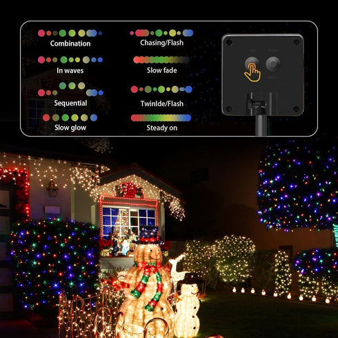 4-Pack 400 156Ft 8 SyouHome Solar String Lights, LED Extra-Long Solar Christmas Lights Outdoor Waterproof, Modes
