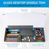 Glassboard Studio Glass Dry Erase Doodle Tray for Desktop, Marker and Eraser Included, Gray, 8 Markers