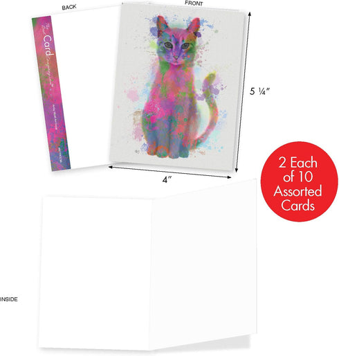 The Best Card Company 20 Assorted Blank Notecards Bulk Box Set - 4 x 5.12 Inch with Envelopes