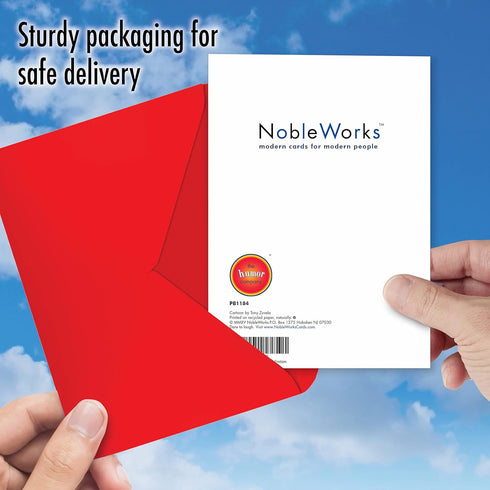 NobleWorks 12 Boxed Adult Christmas Cards with Envelopes, Hilarious Holiday Greetings, Silent Night