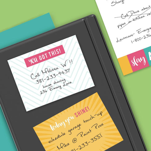 Bright Motivational Sticky Note Ensemble Set, 5 Notepad Set, 50 Sheets Per Pad, Modern Repositionable Notepad