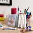 Multiuse Caddy Organizer with Handle, Portable Divided Plastic Tote Bin - Art Craft, Stationary Pen Marker Crayons