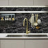 Black Marble Paper Peel and Stick Wallpaper 17.7" x 78.7" Self Adhesive Thickening for Kitchen Bathroom Furniture