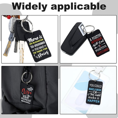 Funtery 18 Pcs Motivational Keychains, Bulk Inspirational Gifts for Employees, School Thank You for Coworkers