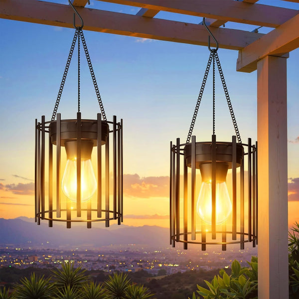 KOOPER Solar Lanterns Outdoor Waterproof, Upgraded Bright Hanging Solar Lights Outdoor Lanterns