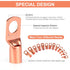 Copper Wire Lugs,Terminal Connectors,Used on AWG12 10 8 6 4 2 Cable,Heat Shrink Set,Bare Copper Eyelets,Ring Terminals Connectors,120Pcs Battery Cable Lugs Ends and 140Pcs Heat Shrink Tubing (260PCS)