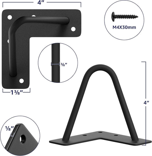 4 Inch 4PCS SMARTSTANDARD Heavy Duty Hairpin Furniture Legs, Metal Home DIY Projects for TV Stand, Sofa, Cabinet, etc