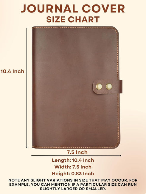 Rustic Leather Journal Cover for Spiral Steno Books - 6" x 9" Handmade Refillable Notebook Cover