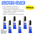 BAZIC Super Glue, 3g/0.10 Oz Small Tube Clear Adhesive Fluid for Office & Home Improvement (6/Pack)